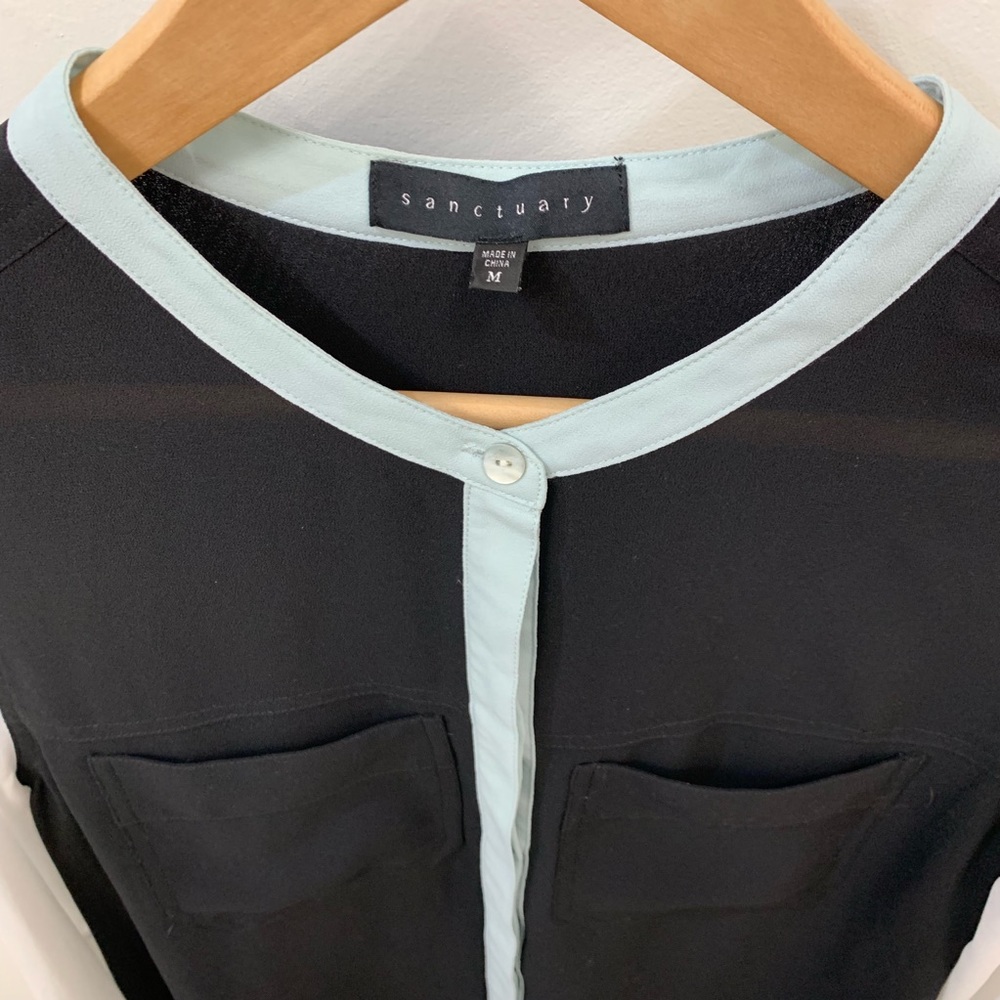 Sanctuary Color Block Sheer Blouse - Picture 2 of 8